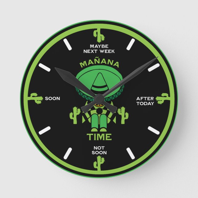 Horloge Ronde Procrastinator Lazy Person Cadeau (Recto)