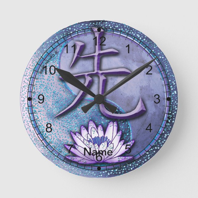 Horloge Ronde Professeur de Lotus d'Eau (Recto)