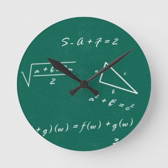 Horloge Ronde professeur de mathématiques algebra geek (Recto)