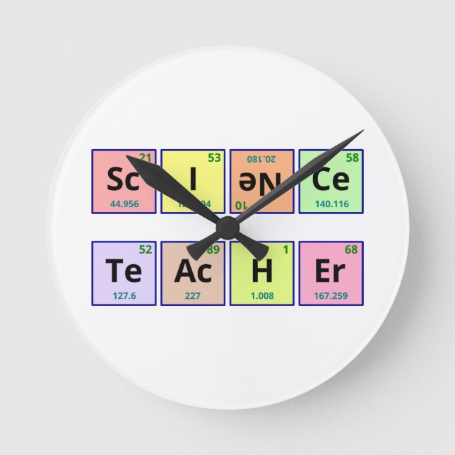Horloge Ronde Professeur de sciences (Recto)