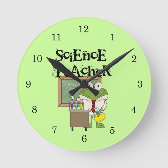 Horloge Ronde Professeur de Sciences de grenouille (Recto)