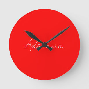 Horloge Ronde Professionnel rouge ajouter votre nom écriture man