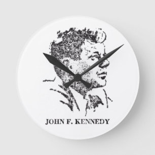 Horloge Ronde Profil de John F. Kennedy en 1963