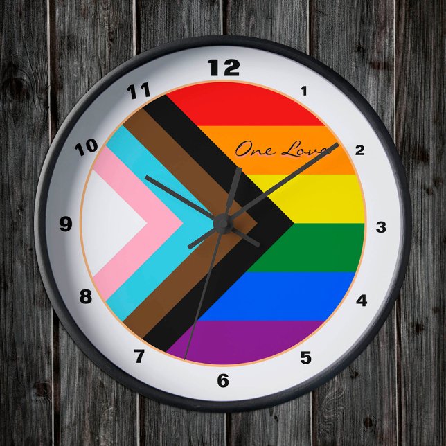 Horloge Ronde Progrès Arc-en-ciel Elégant, Moderne Maison / Fier (Créateur téléchargé)