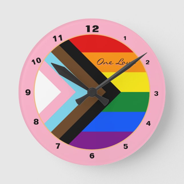 Horloge Ronde Progrès Rainbow flag mode, Fierté / LGBTQ (Recto)