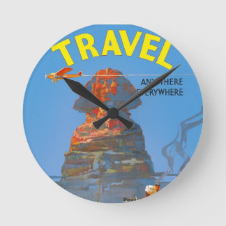 Horloge Ronde Publicité vintage Egypt Air Travel