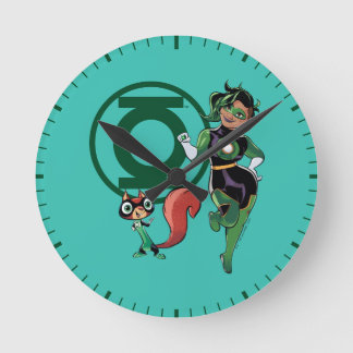 Horloge Ronde Puce et Lanterne verte