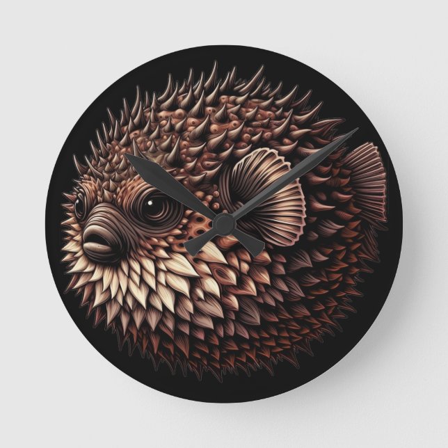 Horloge Ronde Puffer Fish (Recto)
