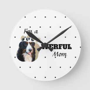 Horloge Ronde Puissante Chat / Chien Maman textos ajouter la pho