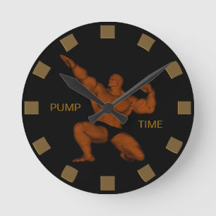 Horloge Ronde Pump Time Bodybuilder Wall Clock