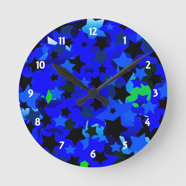 Horloge Ronde Punk rock star Blue (Recto)