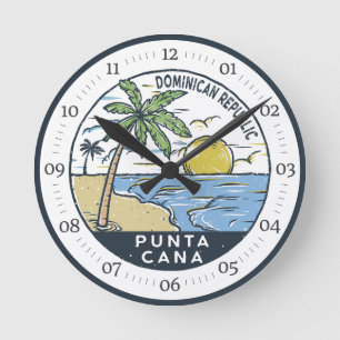 Horloge Ronde Punta Cana République Dominicaine Vintage