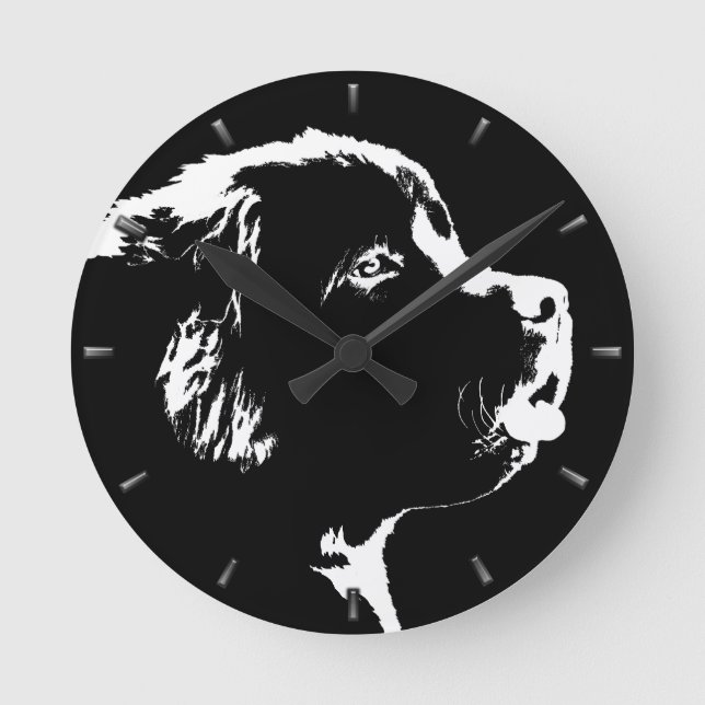 Horloge Ronde Pup Clock Dog Lover Wall Clock Decor (Recto)