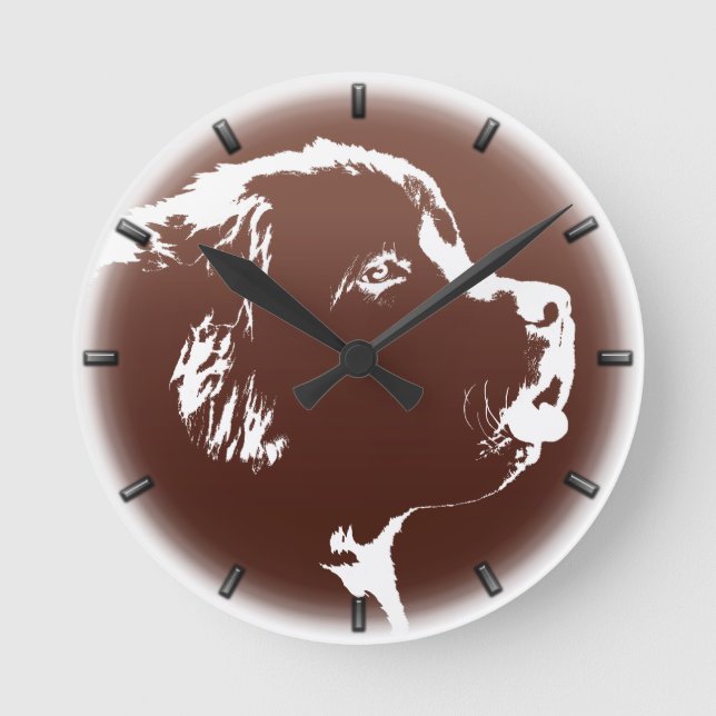Horloge Ronde Pup Clock Dog Lover Wall Clock Decor (Recto)