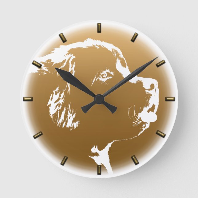 Horloge Ronde Pup Clock Dog Lover Wall Clock Decor (Recto)