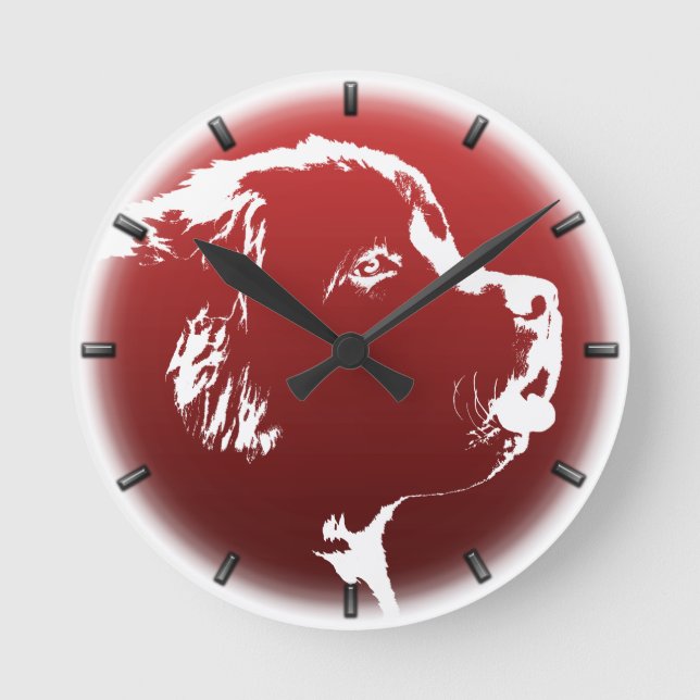 Horloge Ronde Pup Clock Dog Lover Wall Clock Decor (Recto)