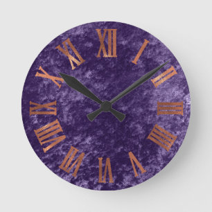 Horloge Ronde Purple Copper Rose Velvet Minimum Urban métallique