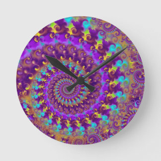 Horloge Ronde Purple Crazy Fractal