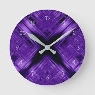 Horloge Ronde Purple cross and grid
