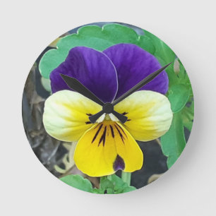 Horloge Ronde Purple et Yellow Pany