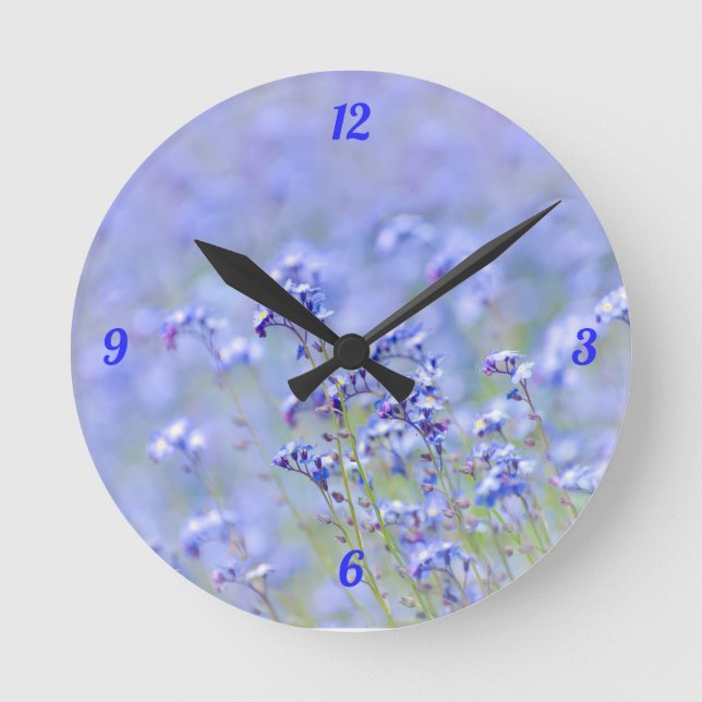 Horloge Ronde Purple Flower Country Meadow Summer Garden (Recto)