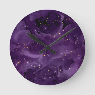 Horloge Ronde Purple Galaxy Series Design 8