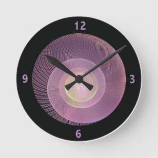 Horloge Ronde Purple snail Shell Fractal Clock with Numbers