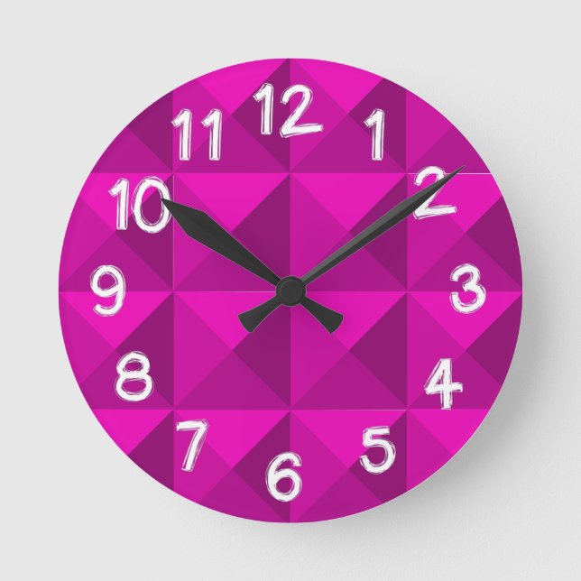 Horloge Ronde Pyramides magenta  (Recto)