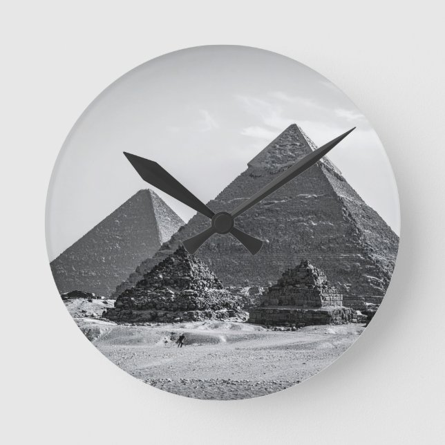 Horloge Ronde Pyramides noires et blanches (Recto)