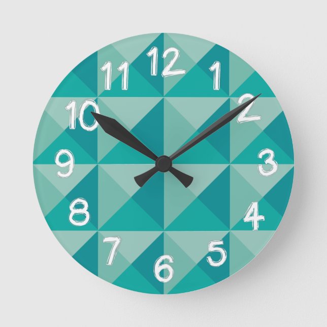 Horloge Ronde Pyramides Turquoise (Recto)