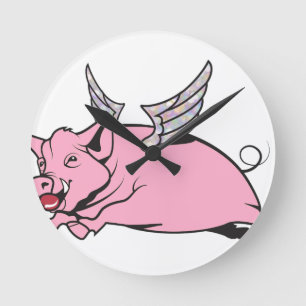 Horloge Ronde quand les porcs volent