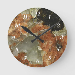 Horloge Ronde Quartz orange, noir et clair