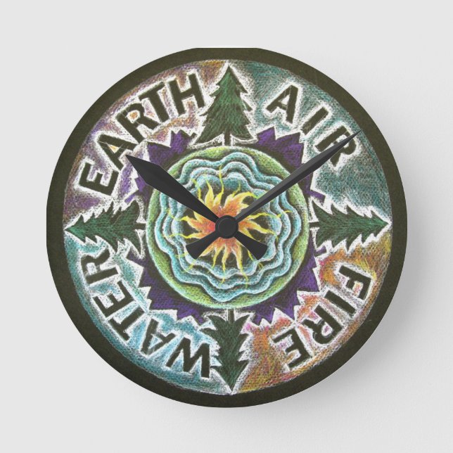 Horloge Ronde Quatre Éléments (Recto)