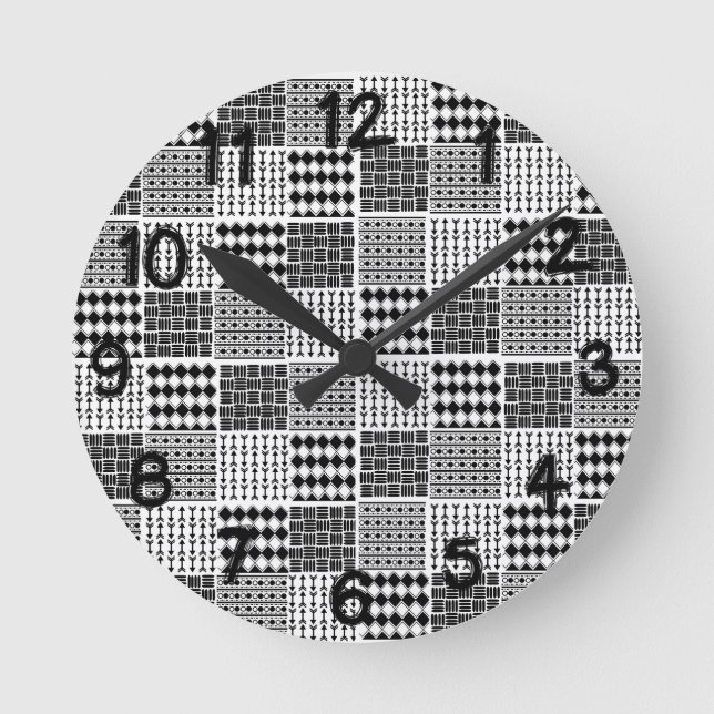 Horloge Ronde Quilt Boho (Recto)