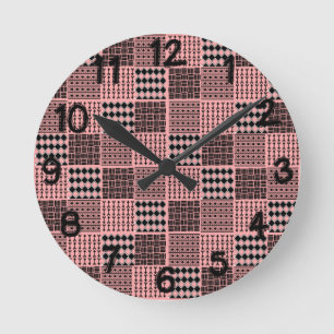 Horloge Ronde Quilt Boho