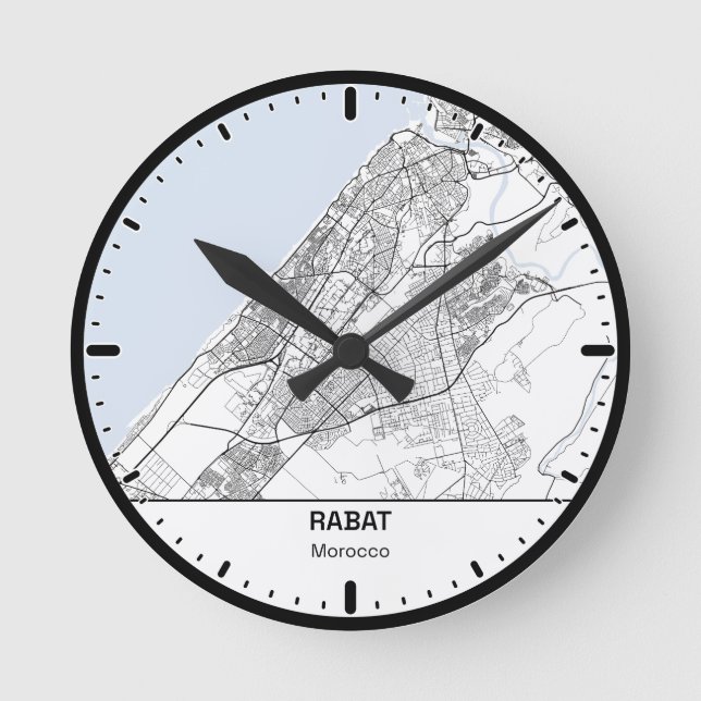 Horloge Ronde Rabat Clock City Line Art (Recto)