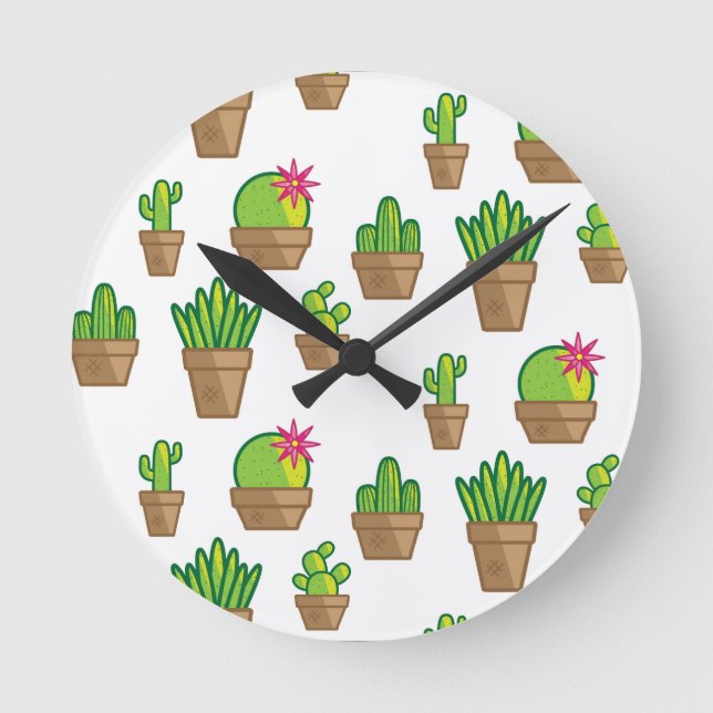 Horloge Ronde Radio cactus (Recto)