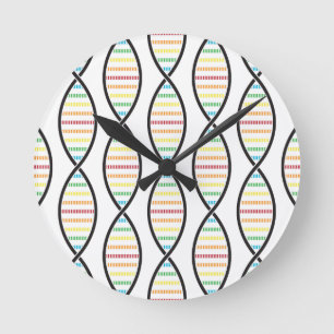 Horloge Ronde Rainbow DNA strands