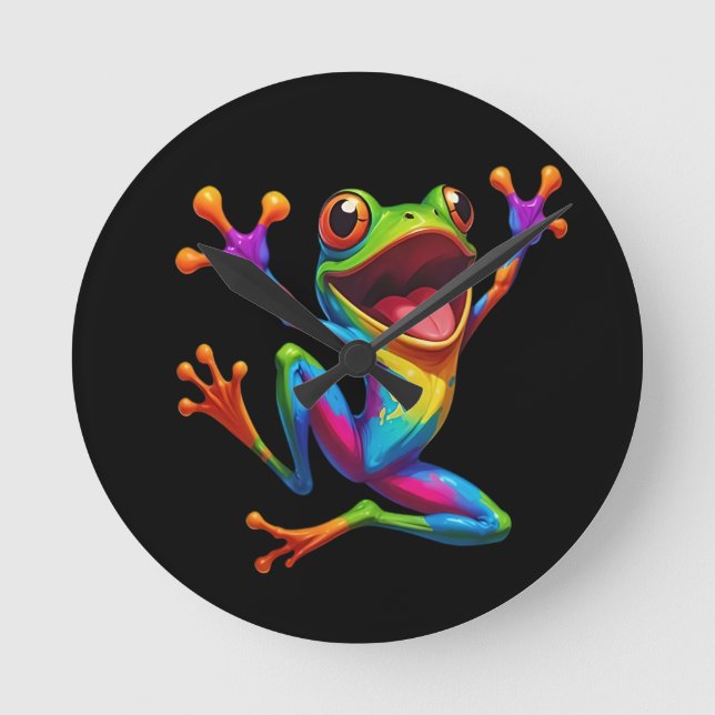 Horloge Ronde Rainbow Frog  (Recto)