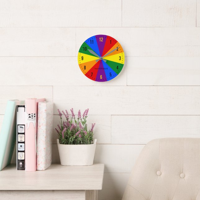 Horloge Ronde Rainbow LGBTQ American Pride Diversité Drapeau (Salle de lecture)