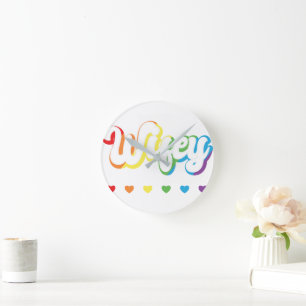 Horloge Ronde Rainbow LGBTQIA Lesbienne soutien Gay