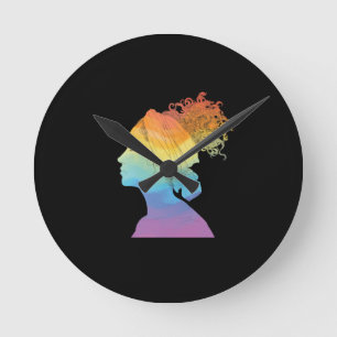 Horloge Ronde Rainbow Life, femme, liberté