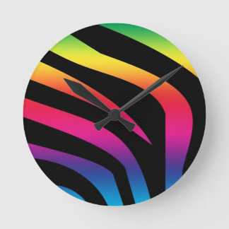 Horloge Ronde Rainbow Zebra