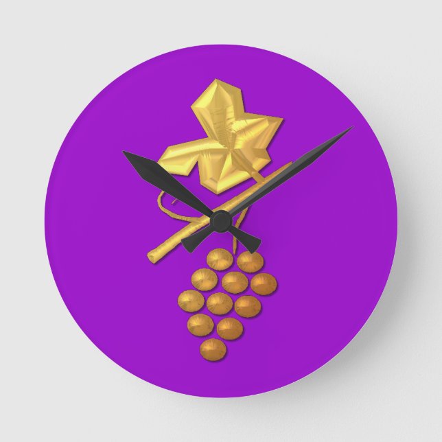 Horloge Ronde Raisins dorés "3-D" (Recto)