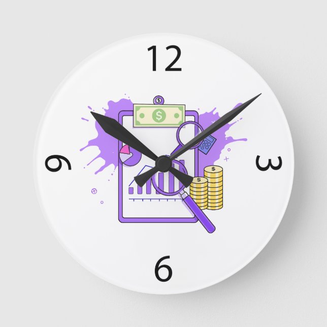 Horloge Ronde Rapport d'analyse financière Argent Loupe (Recto)