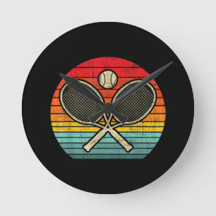 Horloge Ronde Raquette de tennis Vintage Traversée Retro - Amate