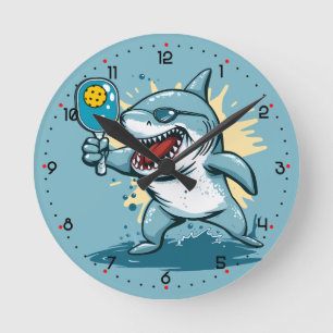Horloge Ronde Raquette Shark Pickleball