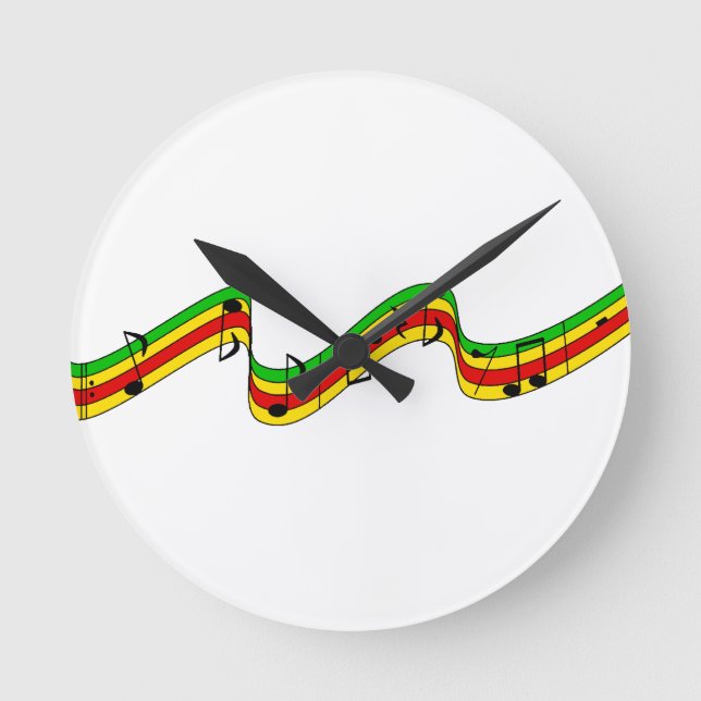 Horloge Ronde Rasta Music (Recto)