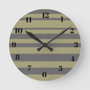 Horloge Ronde Rayé moderne