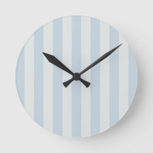 Horloge Ronde Rayures bleu clair